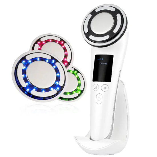 Мікрострумовий массажер для обличчя AIMED SkinLift Pro Anti-Aging з функцією RF Lifting, Hot&Cold компресом, EMS та LED світлотерапією колір білий