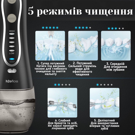  Іригатор h2ofloss HF-6 Travel Kit чорний