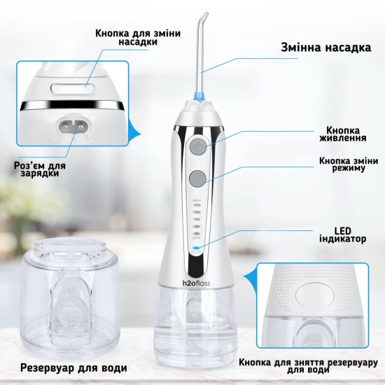 Іригатор h2ofloss HF-6 Travel Kit білий
