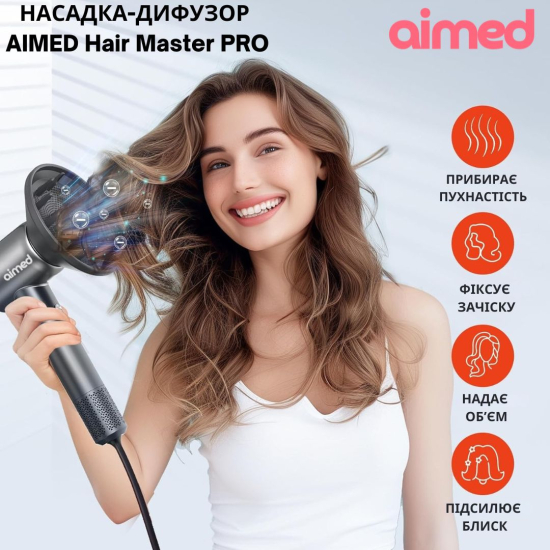 Фен стайлер AIMED Hair Master PRO з набором насадок синій