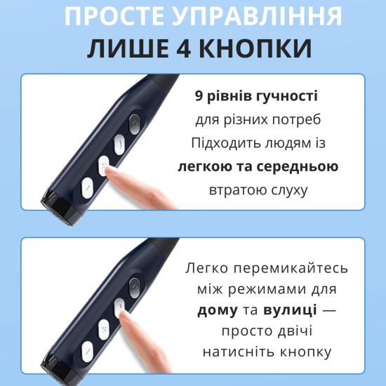 Слуховий апарат AIMED Hearing Aid Pro Series N08 з підключенням Bluetooth та кріпленням на шию колір чорний