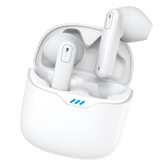 Слуховий апарат AIMED Hearing Aid NO-EARBUDS Series P18 з підключенням Bluetooth та кейсом для зарядки колір білий