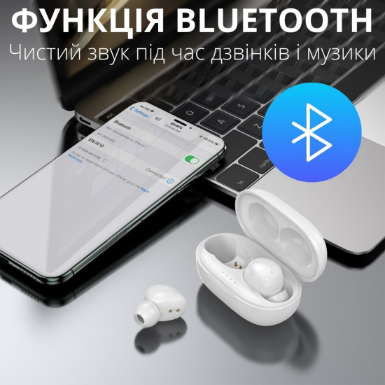 Слуховий апарат AIMED Hearing Aid Pro Series W10 з підключенням Bluetooth та портативним кейсом для зарядки колір чорний