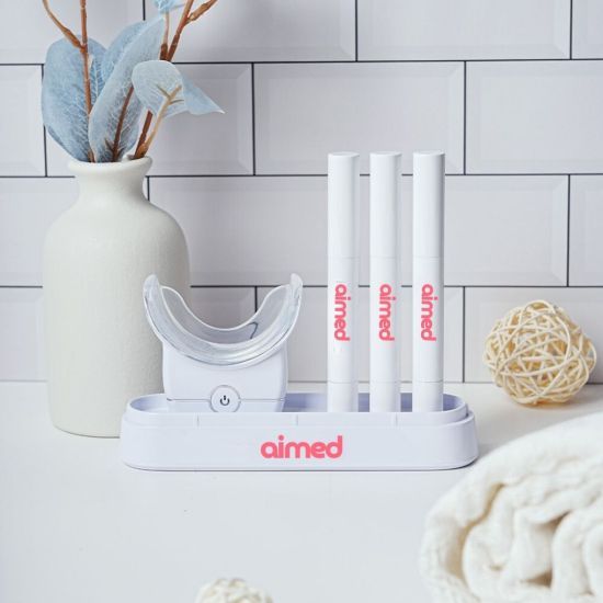 Капа для відбілювання зубів AIMED Smile Kit Pro з набором відбілюючого гелю 3 шт колір білий