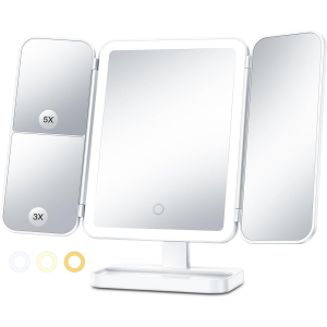 Дзеркало для макіяжу AIMED Makeup Mirror 360 з акумулятором та LED підсвіткою 