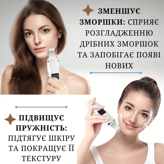 Скрабер ультразвуковий AIMED LED+EMS з функцією фототерапії та мікротокового масажу колір білий