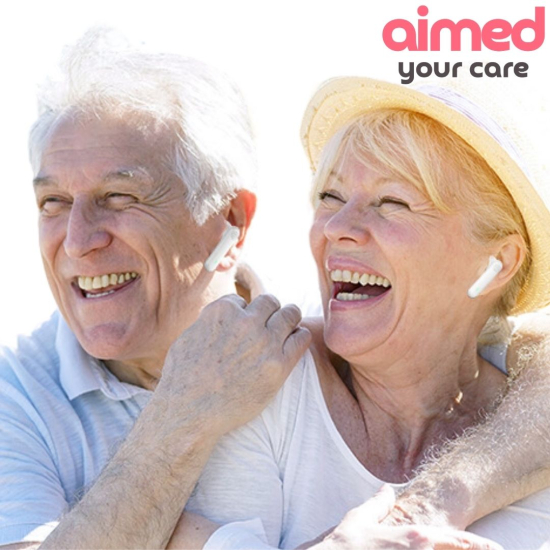 Слуховий апарат AIMED NO-EARBUDS Series HEARING AID без вушних затичок колір білий
