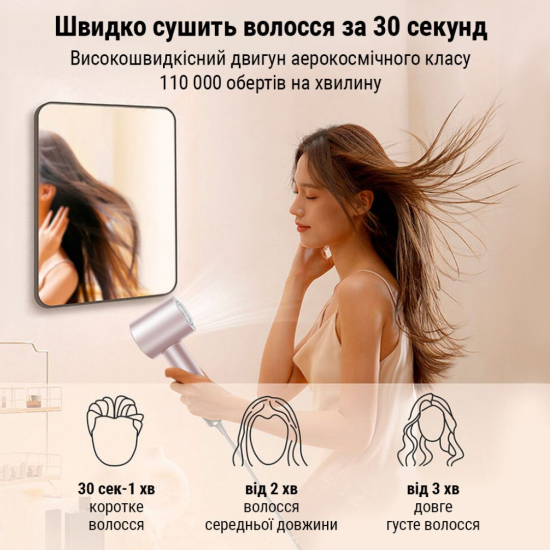 Фен стайлер AIMED Hair Master PRO з набором насадок рожевий