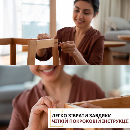 Стіл органайзер для вінілового програвача 112Pens з тримачем для платівок 2 яруси колір коричневий