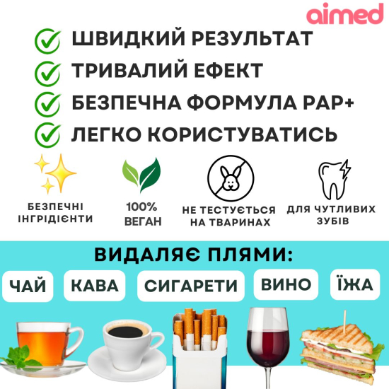 Відбілюючі смужки AIMED Teeth Whitening Strips 28 шт на 14 процедур смак манго