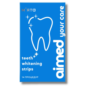 Відбілюючі смужки AIMED Teeth Whitening Strips 28 шт на 14 процедур смак мʼята